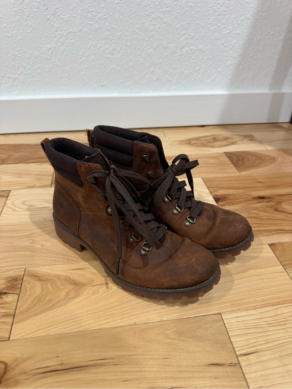 Timberland Brown Lace-Up Leather Boots